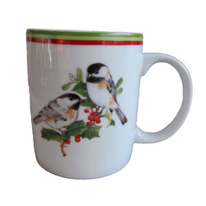 Andrea by Sadek Williamsburg Holly Berries Birds Tea Coffee Mug